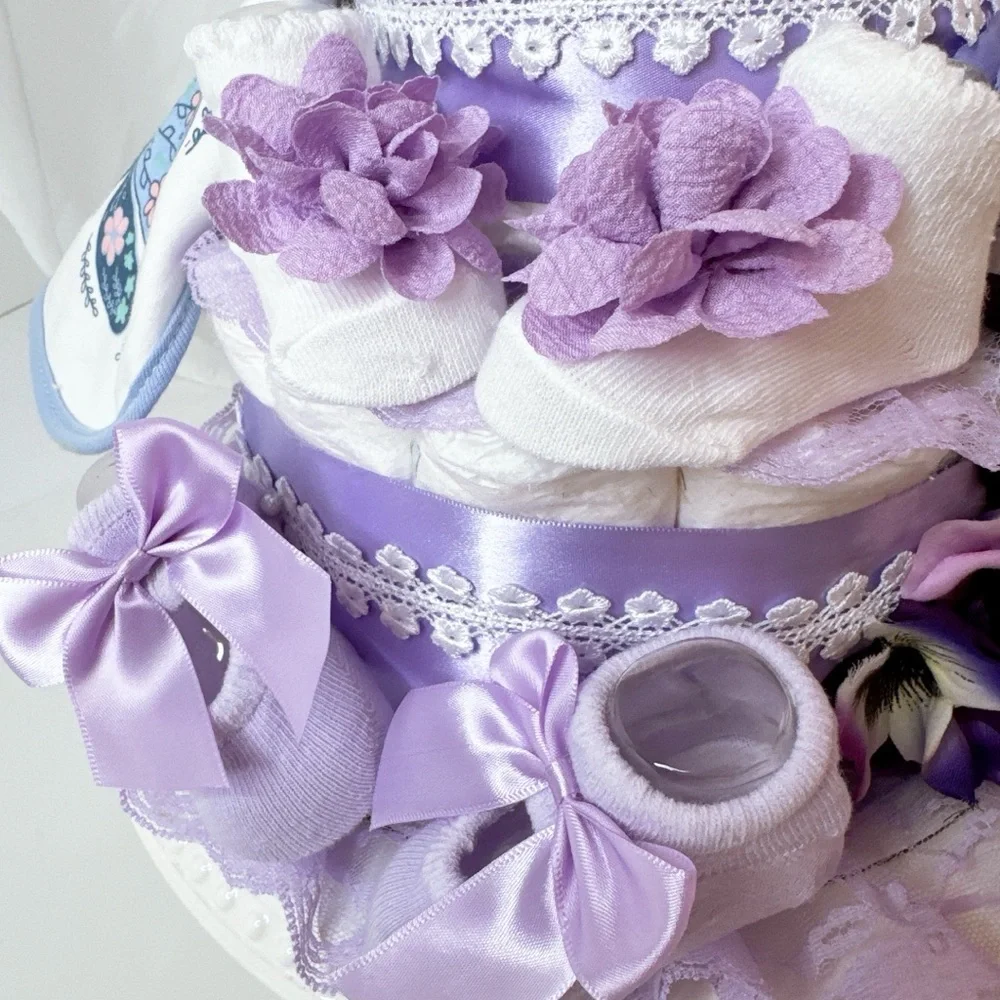 Flowers Diaper Cake, Butterfly Cake